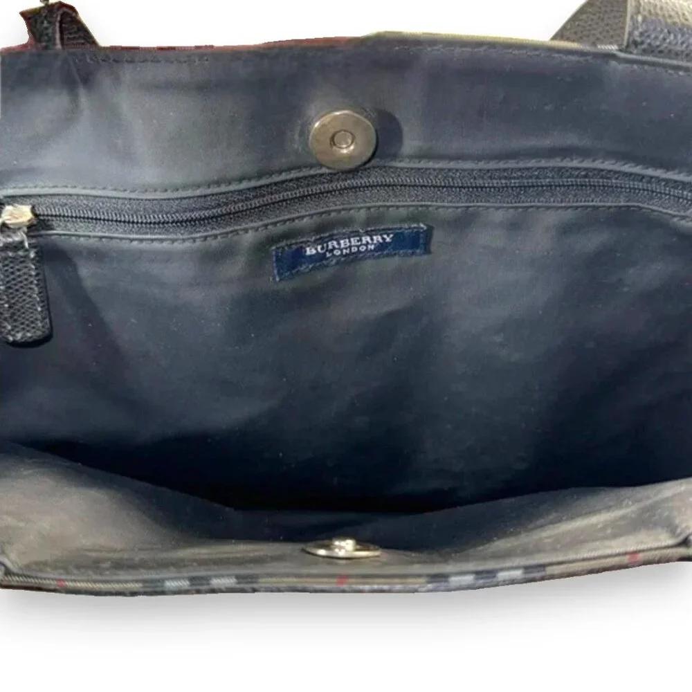 Burberry Leather Trimmed Nova Haymaker Check Tote with COA